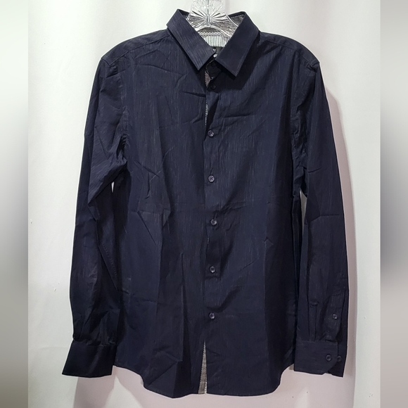 Pavini Other - Pavini Men's Navy Blue Long Sleeve Casual Button Up Shirt Size Small EUC